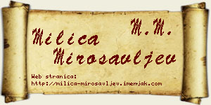 Milica Mirosavljev vizit kartica